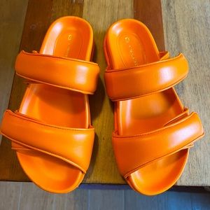 Gia x Pernille Teisbaek puffy orange leather sandals size 36 BRAND NEW